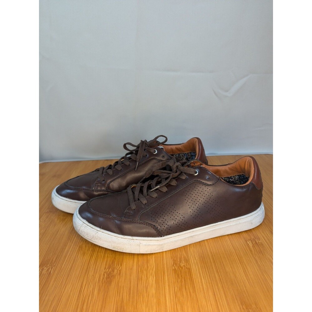Steve Madden Sammit Sneakers Mens Lace up Brown Faux Leather 10 [T07]